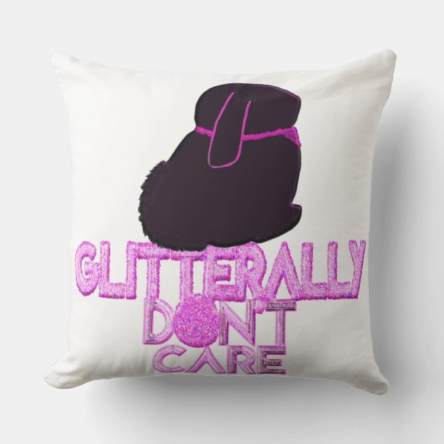 Glitzerhäschen ist egal kissen (Vorderseite)