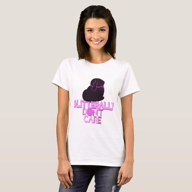 Glitzerhäschen ist egal T-Shirt (Vorne ganz)