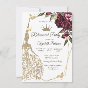 Glitzerkleid, Schmetterlingsrosen Burgunder Ruhest Einladung