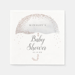 Glitzerkonfetti grauer Schirm Baby Shower Serviette