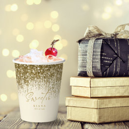 Glitzern 16 . Geburtstag Gold ID912 Pappbecher