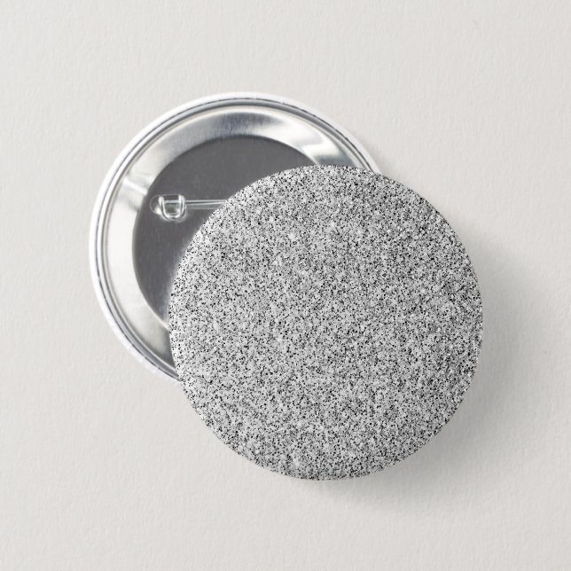 Glitzern aus silbergrauem Glitzer Button (Vorne & Hinten)