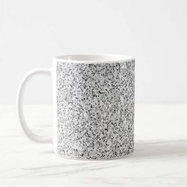 Glitzern aus silbergrauem Glitzer Kaffeetasse (Links)