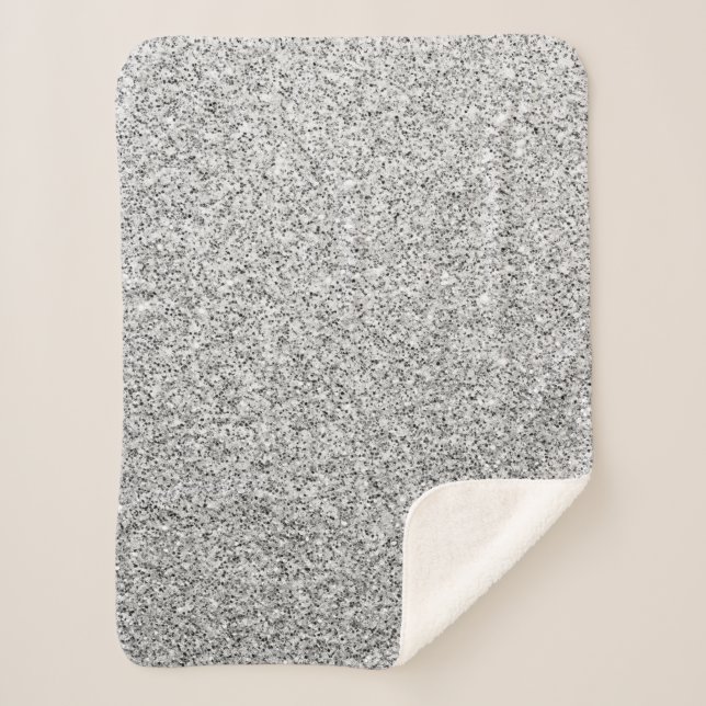 Glitzern aus silbergrauem Glitzer Sherpadecke (Vorderseite)
