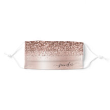 Glitzern Blush Pink Rose Mit Monogramm Script