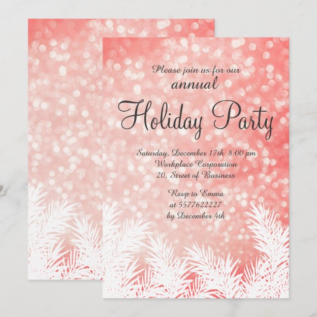 Glitzern buchen Winterkiefern Firmenurlaub Einladung (Vorne/Hinten)