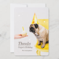 Glitzern Custom Pet Foto Geburtstag Danke Karte