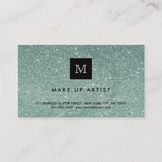 Glitzern des grünen Glitzer Moderne schicke Visite Visitenkarte (Vorderseite)