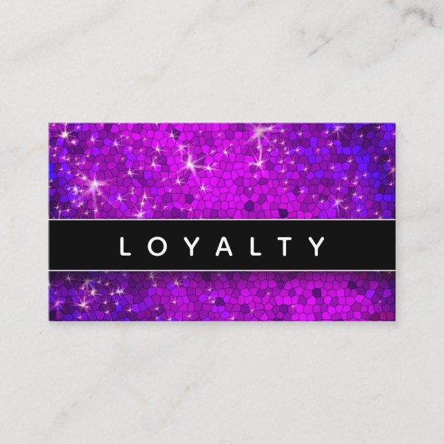 Glitzern des lila Glitzer Haarstylist Makeup Artis Terminkarte (Vorderseite)