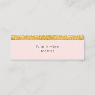 Glitzern-Goldstreifen Trendy rosa MiniBusinessCard Mini Visitenkarte