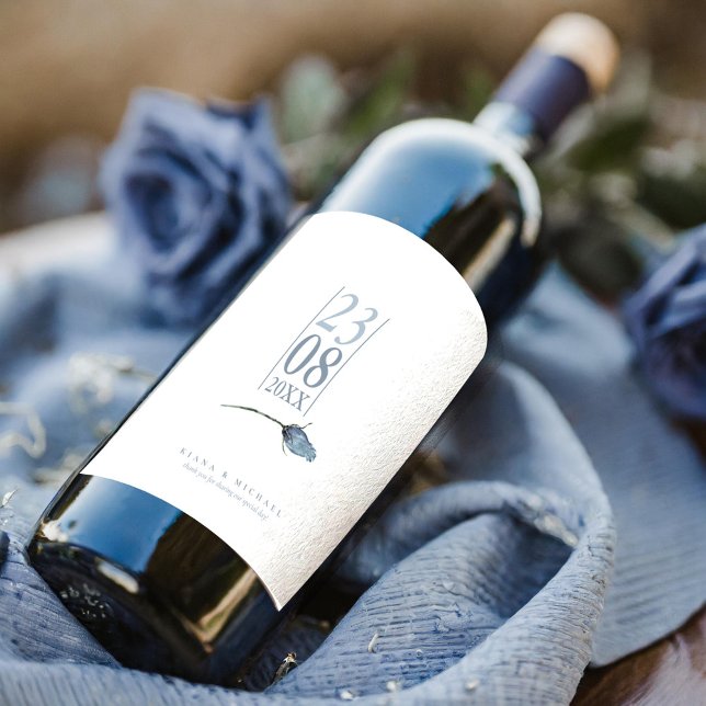 Glitzern Hochzeit Dusty Blue ID889 Weinetikett (Von Creator hochgeladen)