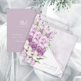 Glitzern Hochzeit RSVP Mauve ID889