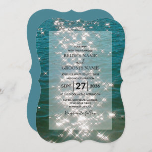 Glitzern Hochzeiten am Strand Einladung