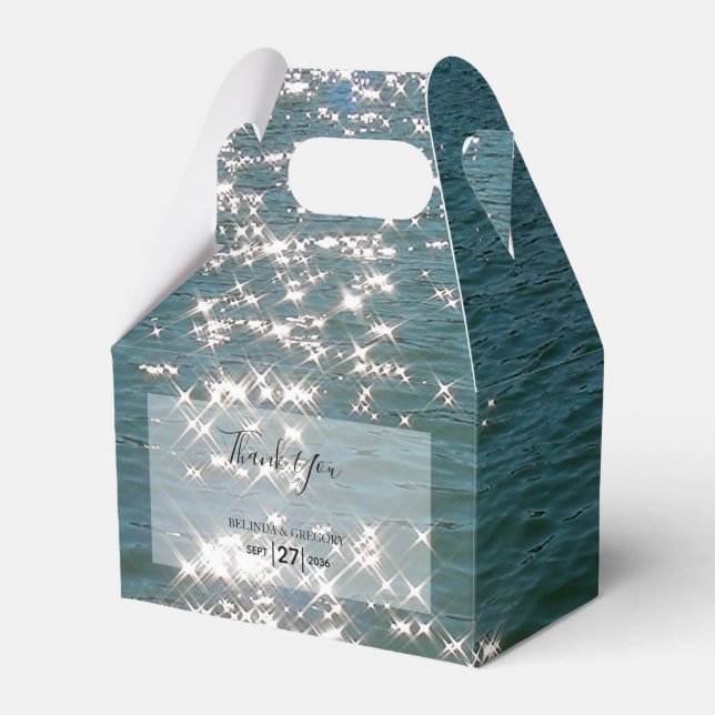 Glitzern Hochzeiten am Strand Geschenkschachtel (Vorderseite)