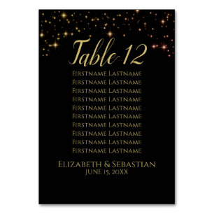 Glitzern Hochzeitsskizze mit Sitzkarte Tischnummer