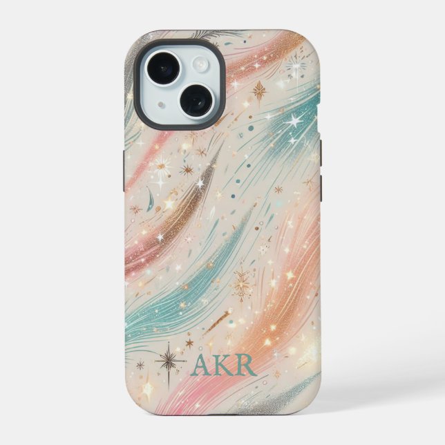 Glitzern iPhone 15 Hülle (Rückseite)