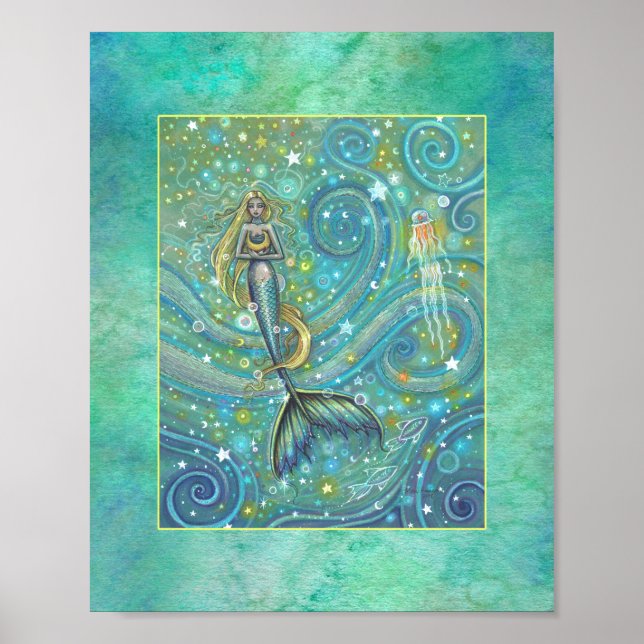 Glitzern Mermaid Poster von Molly Harrison (Vorne)