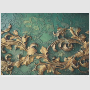 Glitzern mit barocken Goldverzierungen Seidenpapier