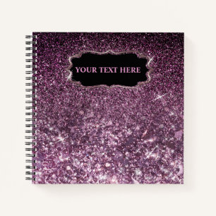Glitzern mit dunklem lila Glitzer Notizbuch