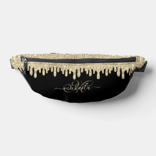 Glitzern mit goldfarbenem, schwarzem, elegantem Mo Bauchtasche