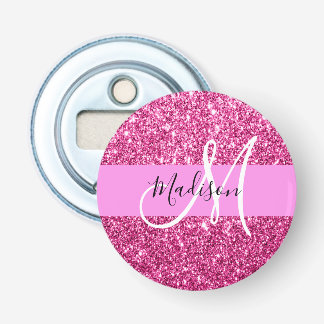 Glitzern Monogram für Girl und Glam Hot Pink Glitz Flaschenöffner