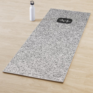 Glitzern Monogram für silbergraue helle Glitzer Yogamatte