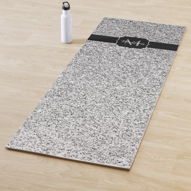 Glitzern Monogram für silbergraue helle Glitzer Yogamatte (Beispiel)