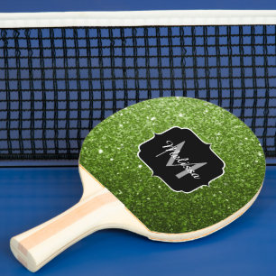 Glitzern Monogram, hellgrüner Glitzer Tischtennis Schläger