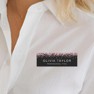 Glitzern Pink Beauty Business Beruflich Namensschild