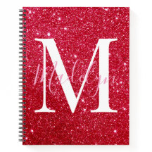 Glitzern Roter Glitzer Monogramm Name mädchenhaft