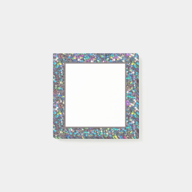Glitzern-Stern-Post-Itanmerkungen Post-it Klebezettel (Vorderseite)
