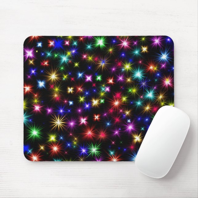 Glitzern, Sterne und Feuerwerkskörper Mousepad (Mit Mouse)