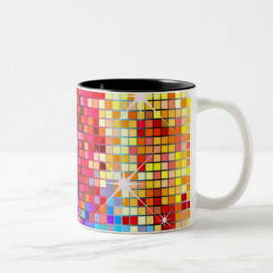 Glitzern und Quadrate Zweifarbige Tasse