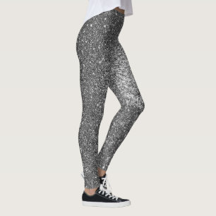 Glitzern Yoga in Schwarz und Weiß Glitzer Leggings
