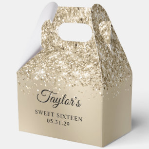Glitzernde Blassgold-Ombre-Glamour-Sweet-Sixteen Geschenkschachtel