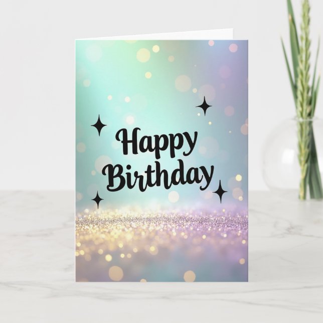 Glitzernde Geburtstagskarte mit Glitter Karte (Vorderseite)