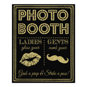 Glitzernde goldene und schwarze Fotoautomaten-Hoch Fotodruck