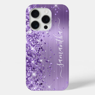 Glitzernde Helllila Glam Mädchen Signatur Case-Mate iPhone Hülle
