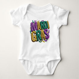 Glitzernde Mardi Gras Gras Damen T-Shirt, Lila G Baby Strampler