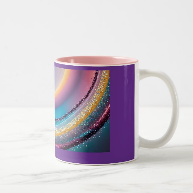 glitzernde Regenbogen-Tasse Zweifarbige Tasse (Rechts)