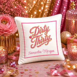 Glitzernde rosa goldene Konfetti-Schmutzige-Dreißi Kissen
