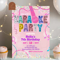 Glitzernde rosa Pailletten Karaoke-Party Geburtsta