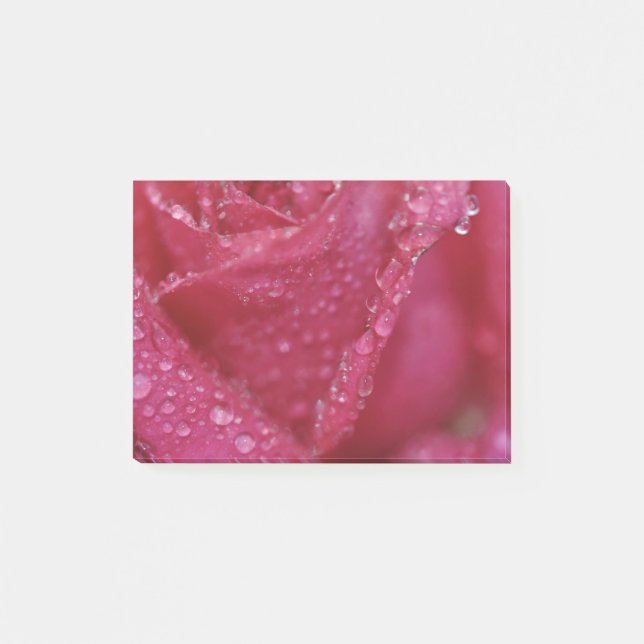 Glitzernde rosa Rose Post-it Klebezettel (Vorderseite)
