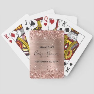Glitzernde Roségold-Babyshower-Geschenke Spielkarten