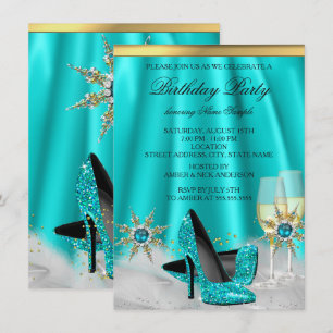 Glitzernde Türkisblaue High Heels Gold Champagner  Einladung
