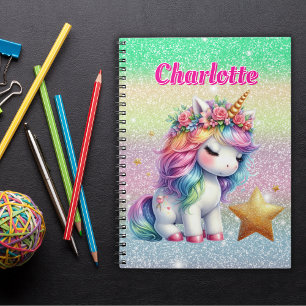 Glitzerndes Einhorn magischer Stern Notizblock