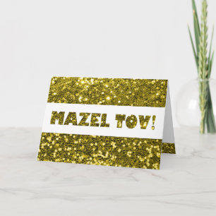 Glitzerndes Gold Mazel Tov Herzlichen Glückwunsch Karte