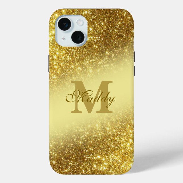 glitzerndes goldenes personalisiert Case-Mate iPhone hülle (Rückseite)