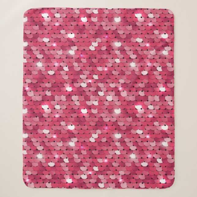 Glitzerndes rosa Paillettenmuster Sherpadecke (Vorderseite)