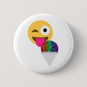 glitzerndes Zwinker-Emoticon Button